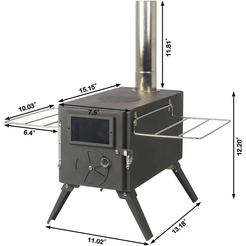 11 Square Feet Natural Vent Freestanding Wood Burning Stove