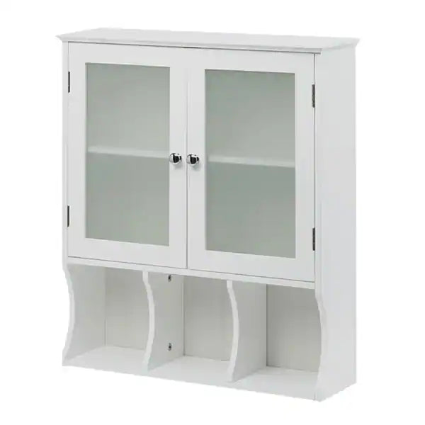 Wall Mounted White Space Saver Display Cabinet